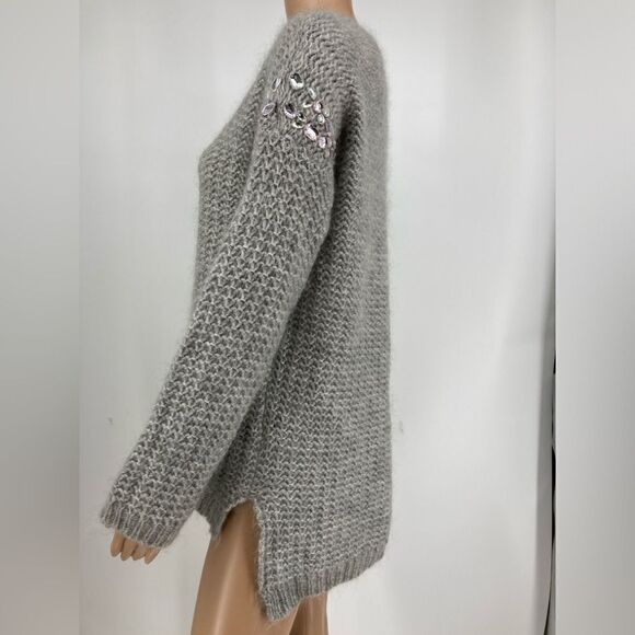 Vintage Lara Knit Kid Mohair Crystals Embellished Sweater M - Picture 3 of 12